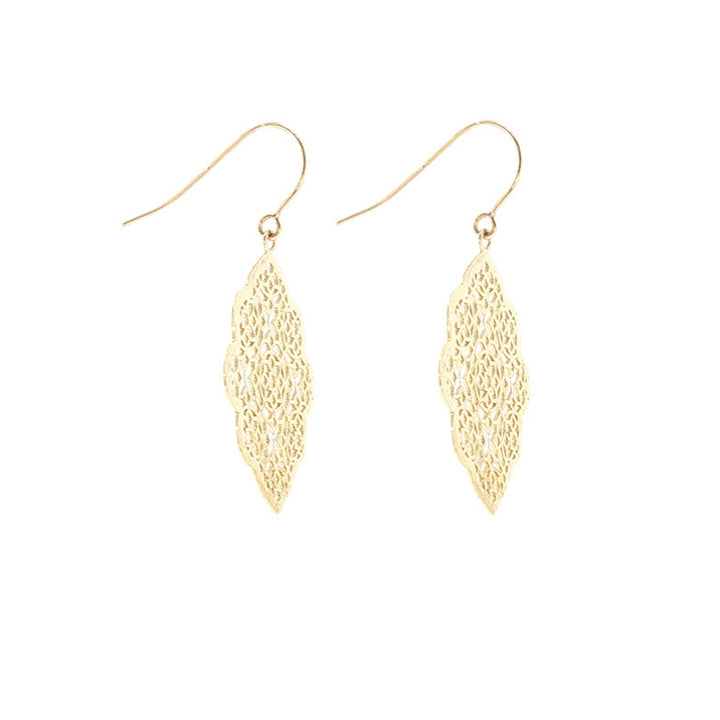 filigree hook earrings in 9ct yellow gold