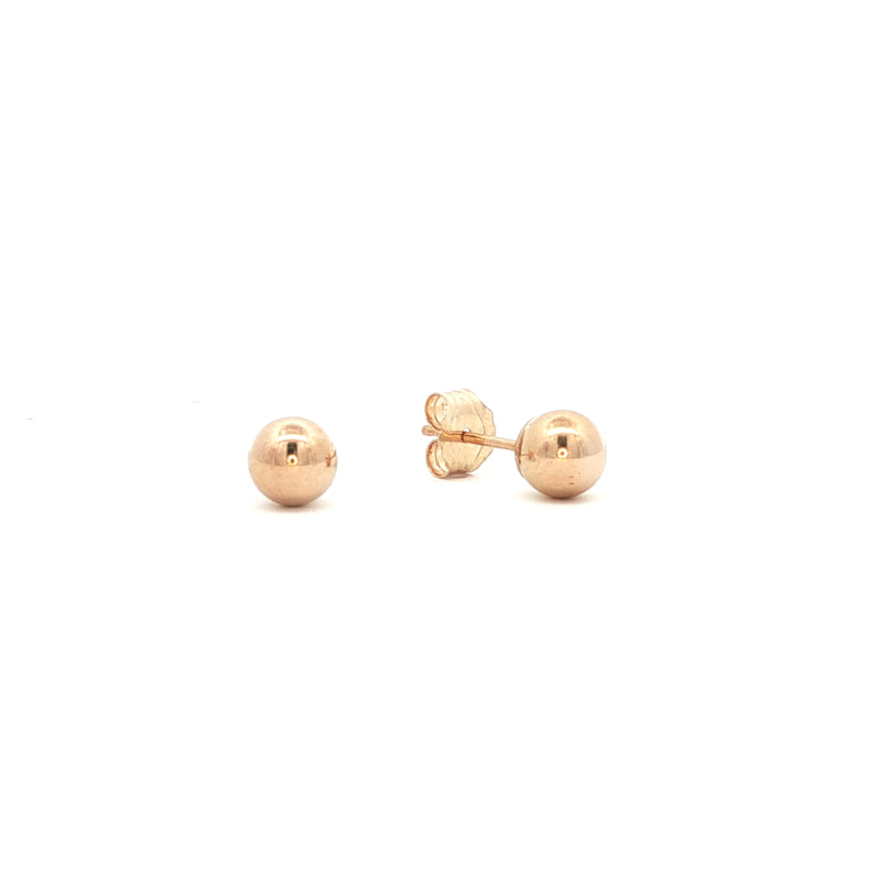 Ball stud earrings in 9ct yellow gold with rolled gold scrolls - 5mm