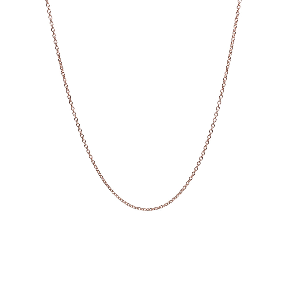 Round cable chain in 9ct rose gold - 50cm