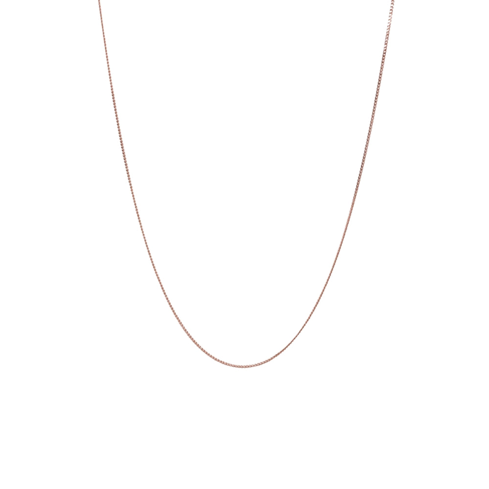 Fine diamond cut curb chain in 9ct rose gold - 50cm