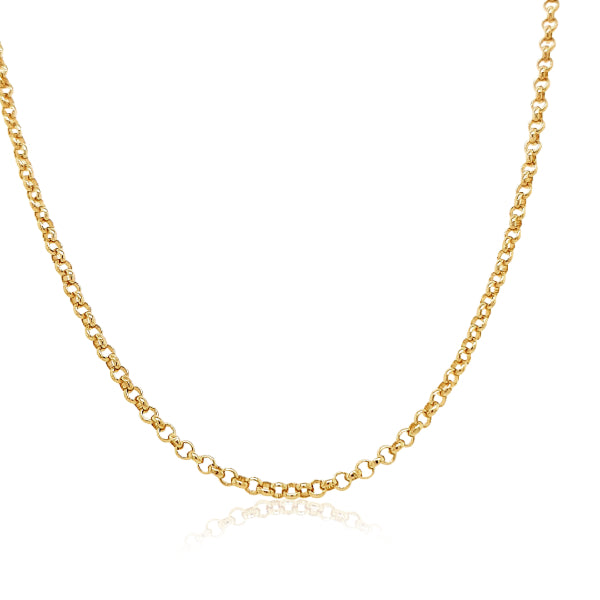 Light round belcher chain in 9ct yellow gold - 50cm