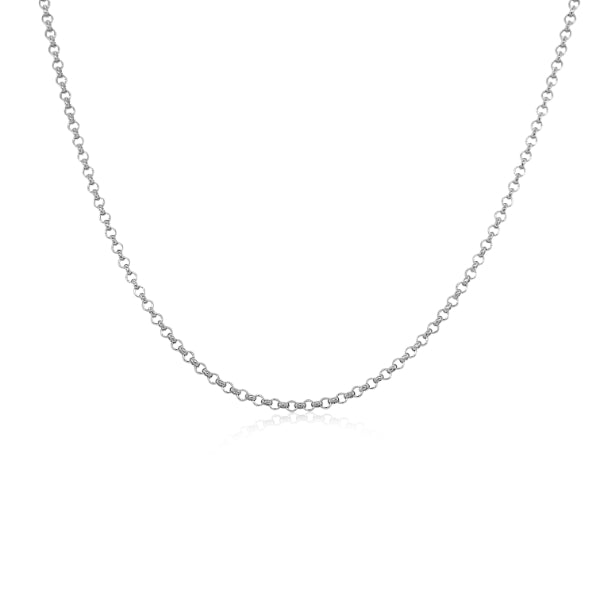 Light oval belcher chain in 9ct white gold - 45cm