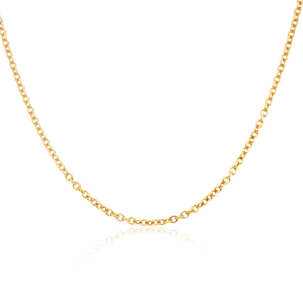 Medium round cable chain in 9ct yellow gold - 50cm
