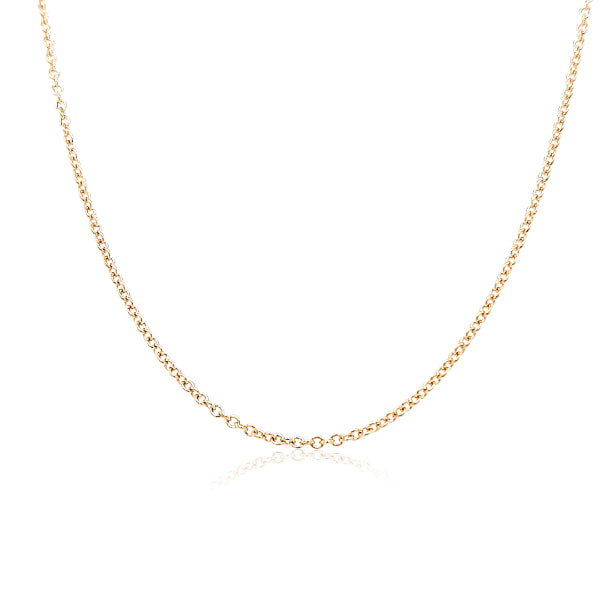 Light round cable chain in 9ct yellow gold - 50cm