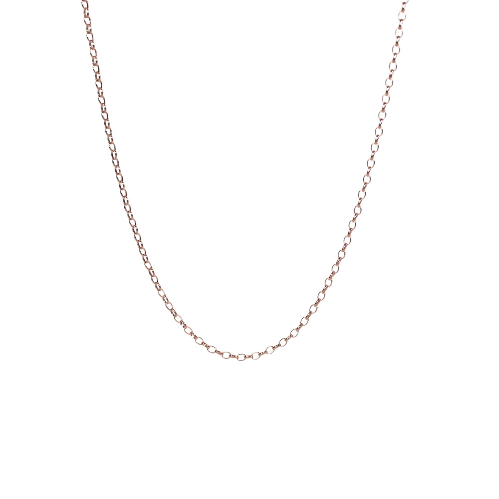 Fine oval belcher chain in 9ct rose gold - 45cm