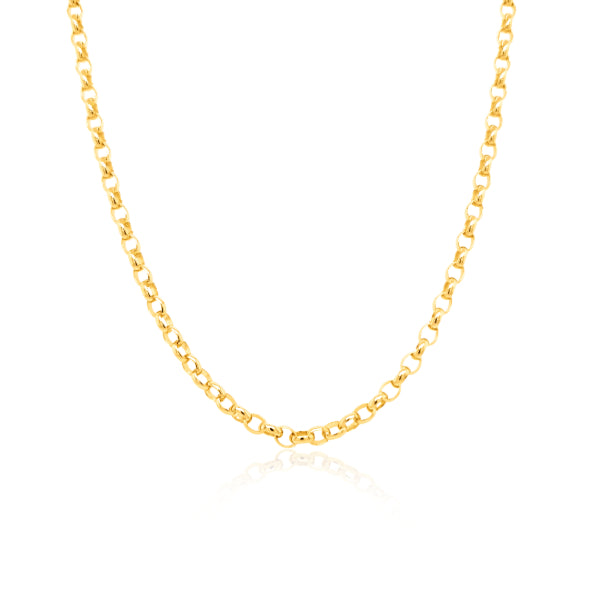 Medium oval belcher chain in 9ct yellow gold - 50cm