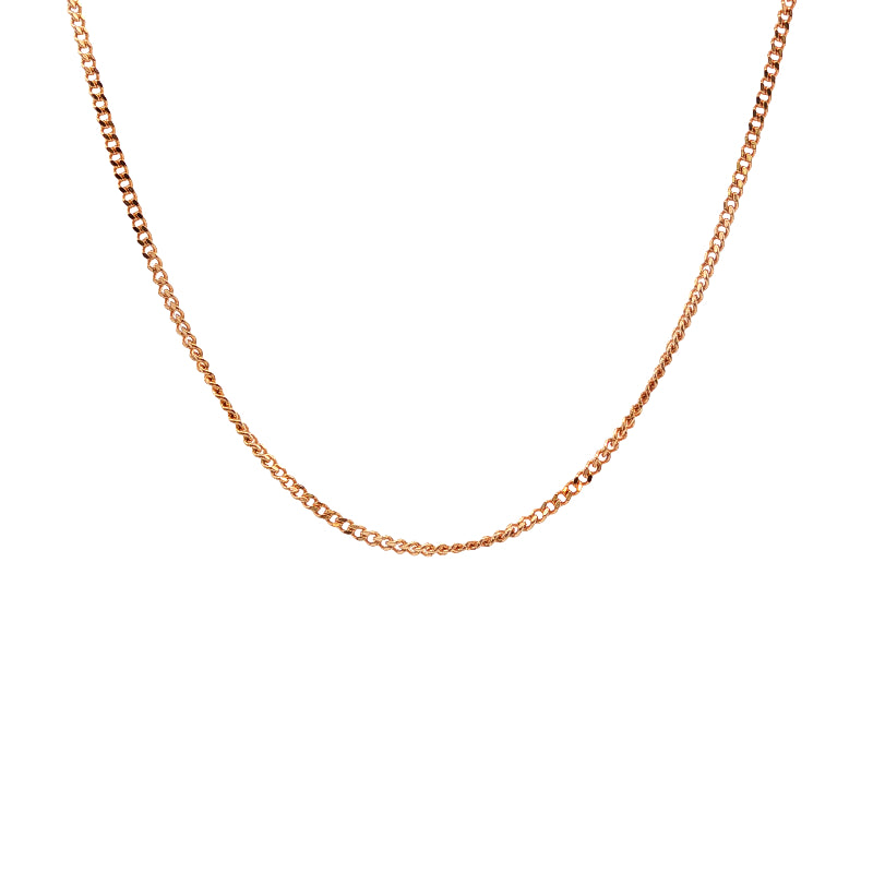 Light diamond cut curb chain in 9ct yellow gold - 60cm