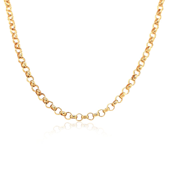Medium round belcher chain in 9ct yellow gold - 55cm