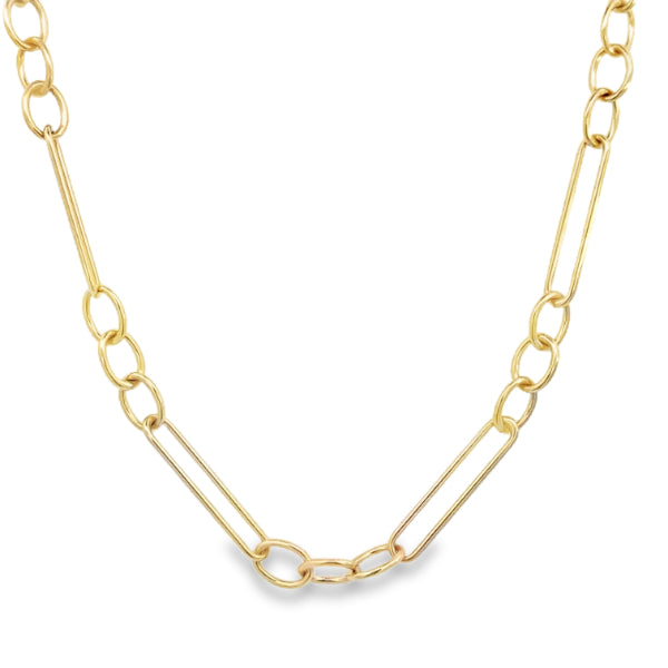 Paperlink & cable 1+3 chain in 9ct gold - 45cm