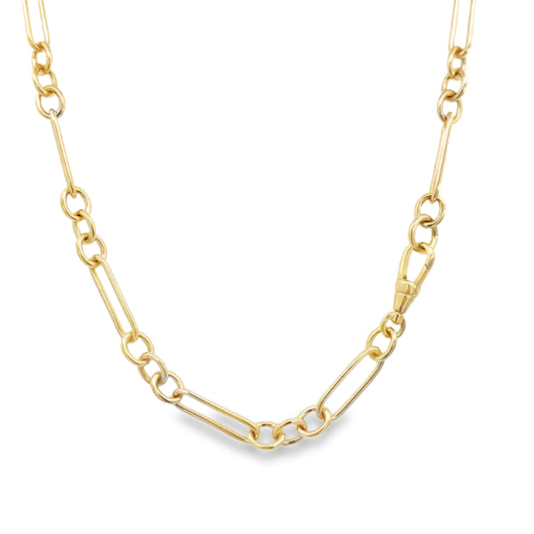 Paperlink and cable 3+1chain in 9ct yellow gold - 50cm