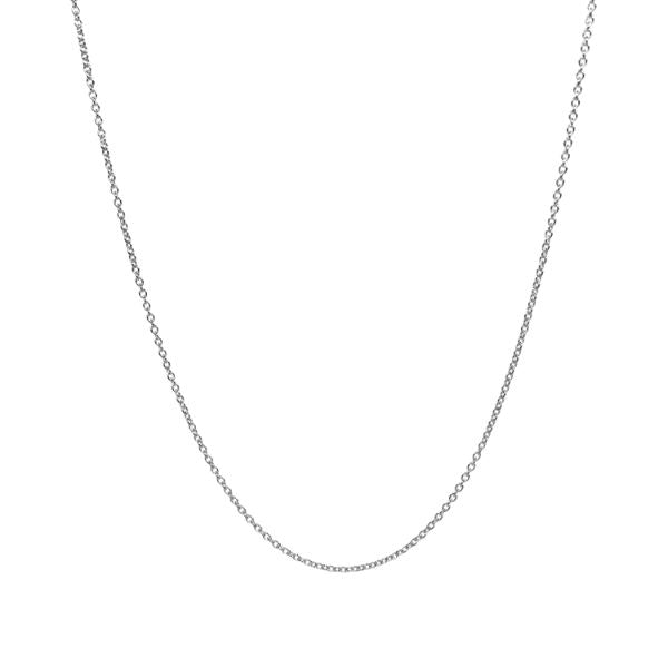 Light round cable chain in 9ct white gold - 45cm