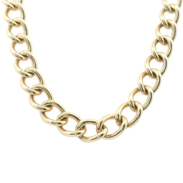 Open solid curb chain in 9ct yellow gold - 50cm