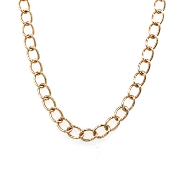 Lightweight open curb chain in 9ct yellow gold - 50cm