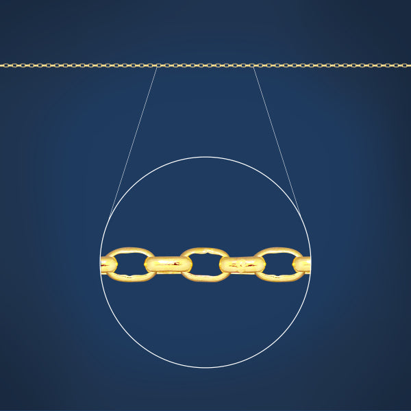 Fine round belcher chain in 9ct yellow gold - 50cm