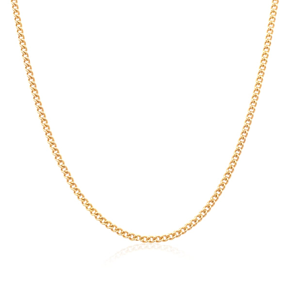 Curb chain in 9ct yellow gold - 45cm