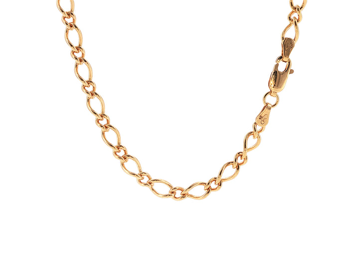 9ct yellow gold 1+1 figaro chain - 45cm