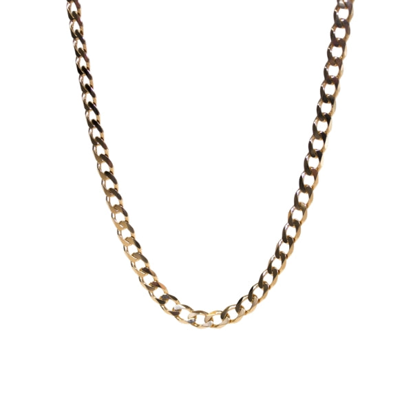 Heavy weight flat bevel edged diamond cut gold chain - 55cm