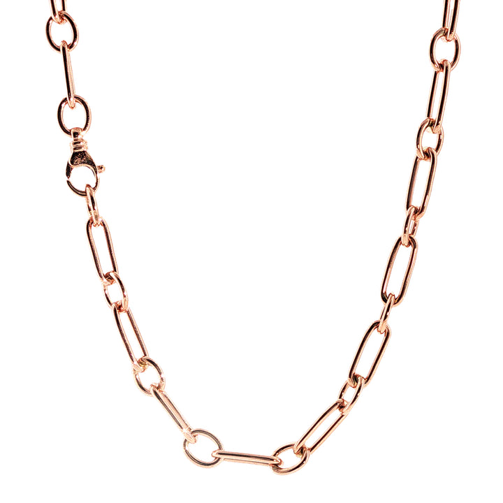 Paperlink and cable link chain in 9ct rose gold