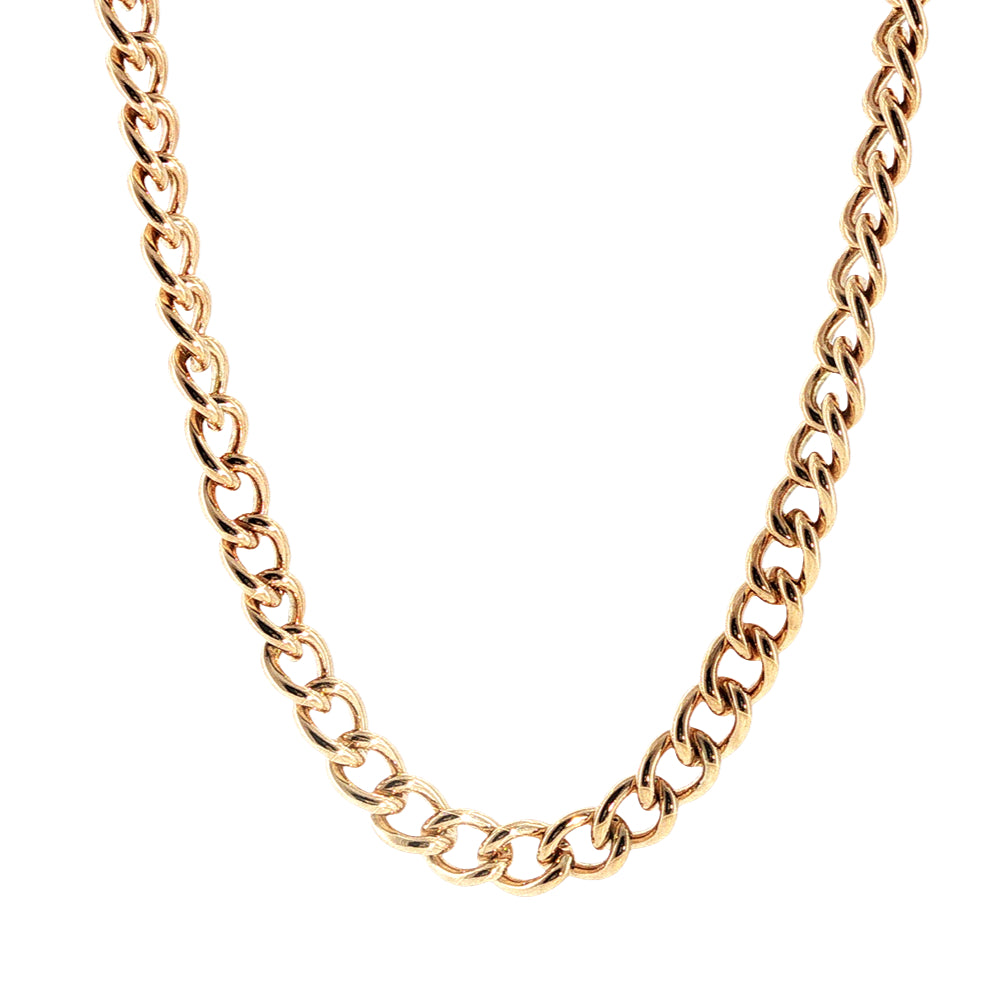 Heavy curb chain with swivel clasp in 9ct yellow gold