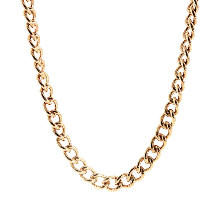 Heavy curb chain with swivel clasp in 9ct yellow gold