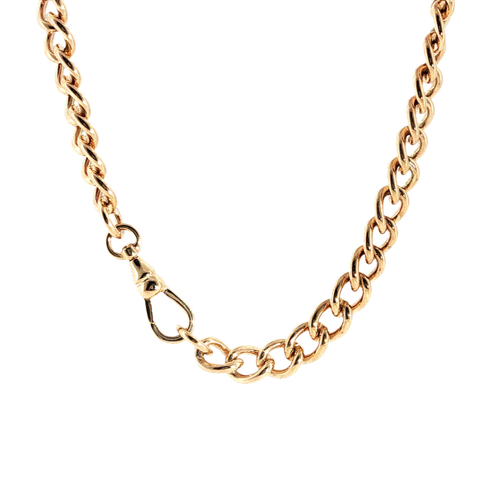 Heavy curb chain with swivel clasp in 9ct yellow gold