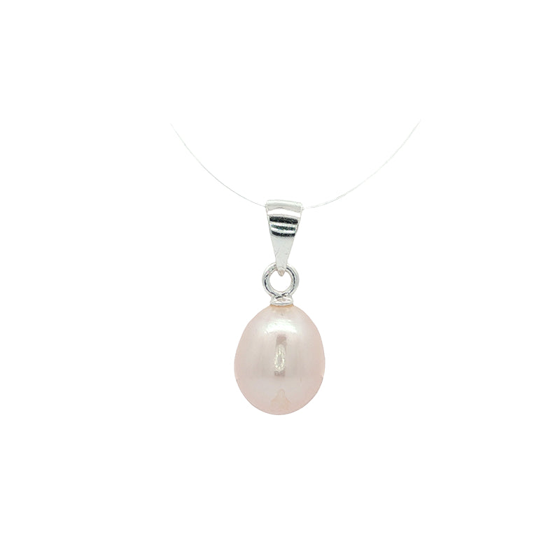 Natural freshwater pearl pendant on sterling silver
