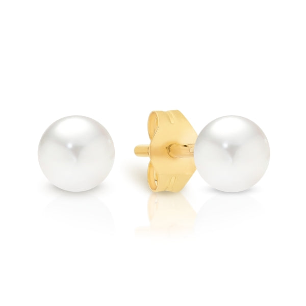 Akoya Pearl Stud Earrings with gold fittings