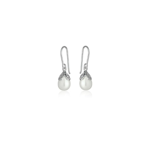 Evolve pearl devotion drop earrings in sterling silver