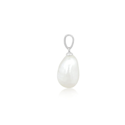Keshi pearl drop pendant in sterling silver