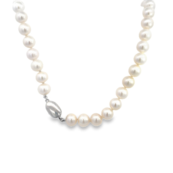 Strand of A grade white fresh water pearls with push button clasp - 42cm
