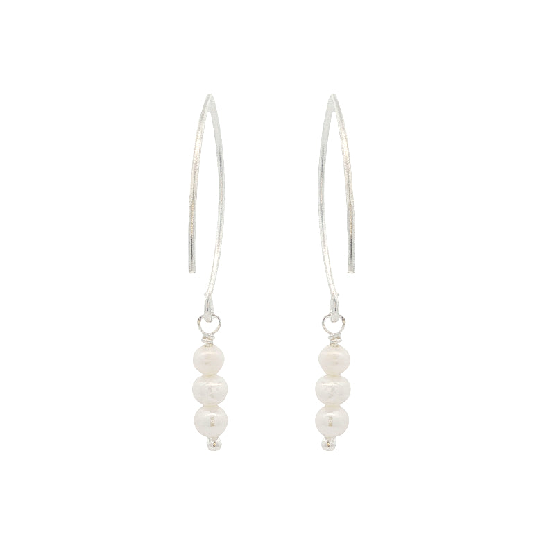 Freshwater pearl hook earrings in sterling silver