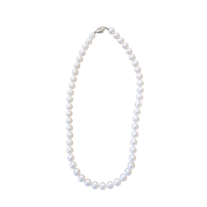 Akoya Pearls on silver wire with push button clasp