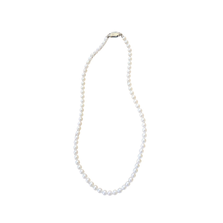 Akoya pearl necklace with push button clasp