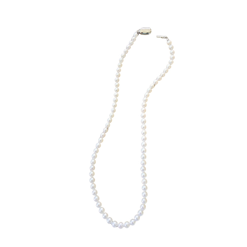 Akoya pearl necklace with push button clasp