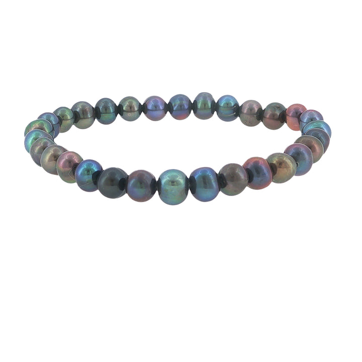 Peacock freshwater pearl elastic bracelet 6-7mm