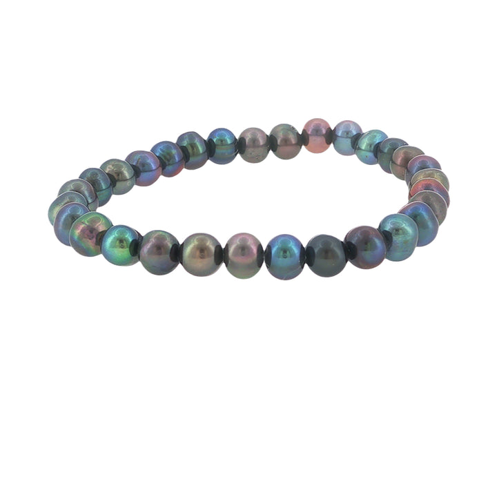 Peacock freshwater pearl elastic bracelet 6-7mm