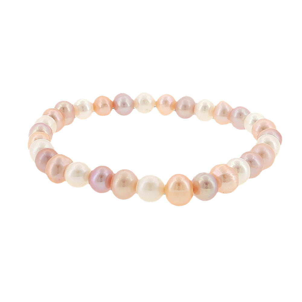 Natural mixed potato freshwater pearl elastic bracelet 6-7mm