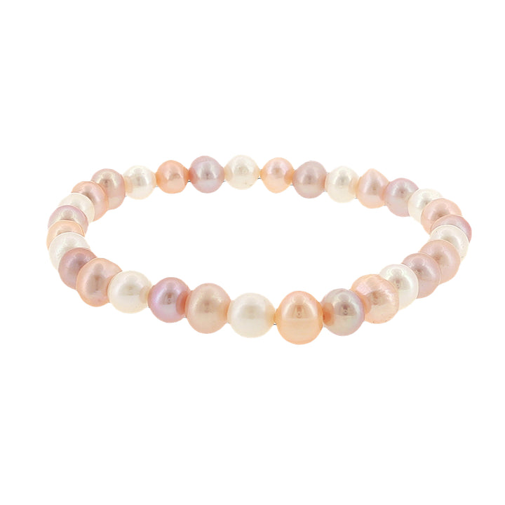 Natural mixed potato freshwater pearl elastic bracelet 6-7mm