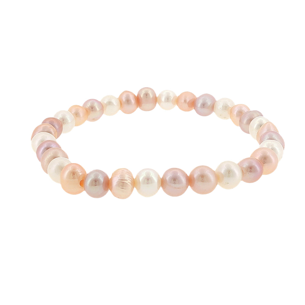 Natural mixed potato freshwater pearl elastic bracelet 6-7mm