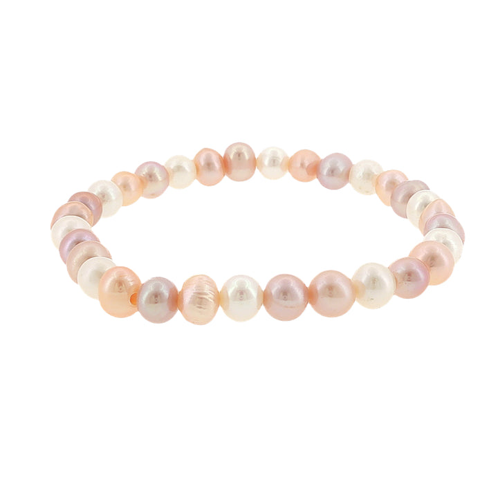 Natural mixed potato freshwater pearl elastic bracelet 6-7mm