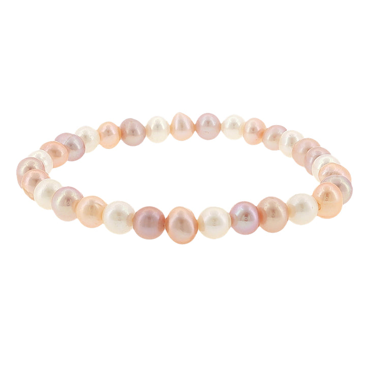 Natural mixed potato freshwater pearl elastic bracelet 6-7mm
