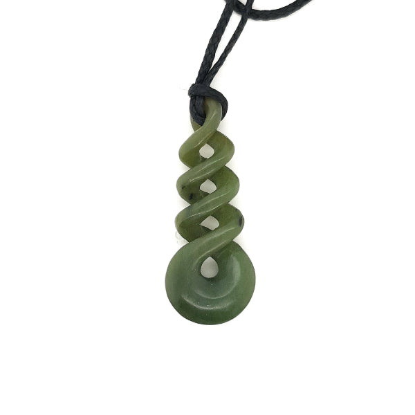 Medium NZ pounamu greenstone pikorua necklace