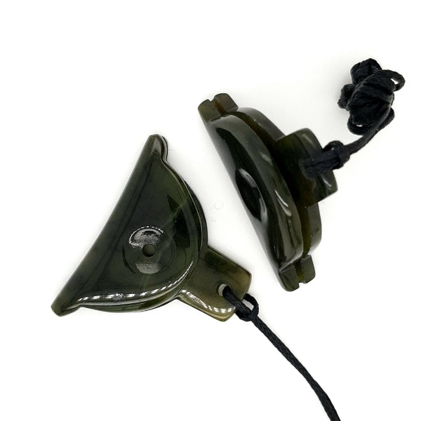 NZ pounamu greenstone pounamu dog whistle on slider cord