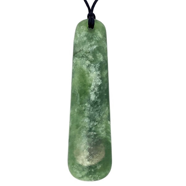 Large NZ pounamu greenstone free form drop necklace