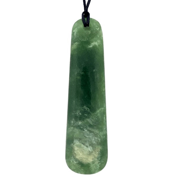 Large NZ pounamu greenstone free form drop necklace