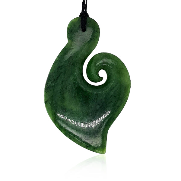 Greenstone koru drop necklace