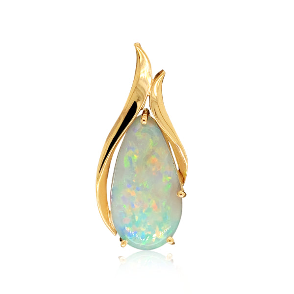 Opal teardrop pendant in 9ct yellow gold