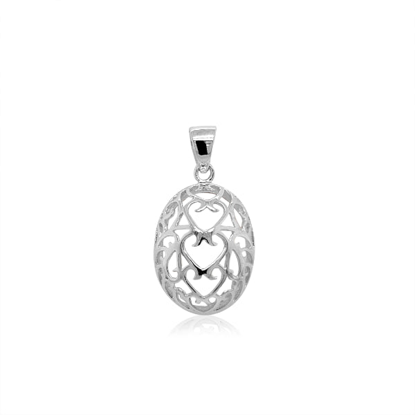 Oval synthetic opal pendant in sterling silver