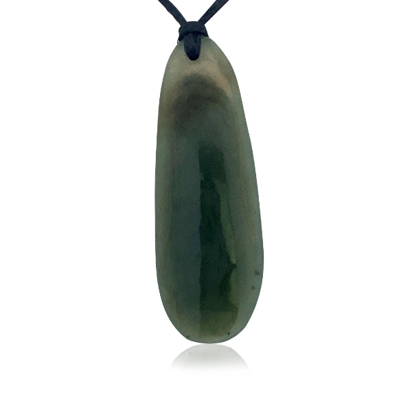 NZ pounamu greenstone freeform drop necklace