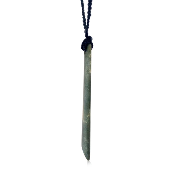 NZ pounamu greenstone freeform drop necklace